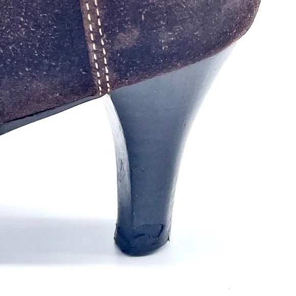 Y2K Aerosoles Leather Suede Loafers Pumps with Buckle and White Stitchin… - Picture 9 of 9